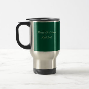 Merry Christmas green plain solo background holida Travel Mug