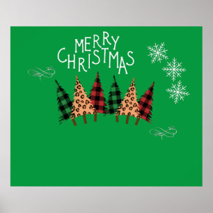 Merry Christmas  Green Poster