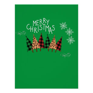 Merry Christmas Green Poster