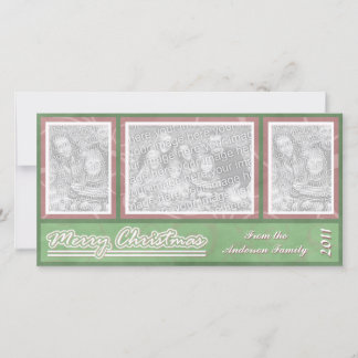 Merry Christmas Green Red Ornate Victorian Custom Holiday Card