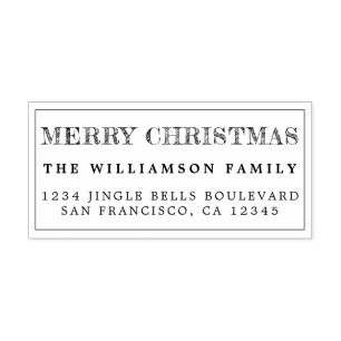 Merry Christmas Green Return Address Self-inking Stamp