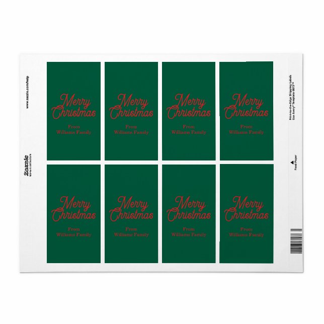 Merry Christmas Green Script Holiday (Full Sheet)