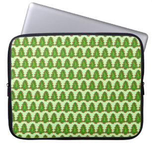 Merry Christmas Green Tree Sugar Cookie Holiday Laptop Sleeve