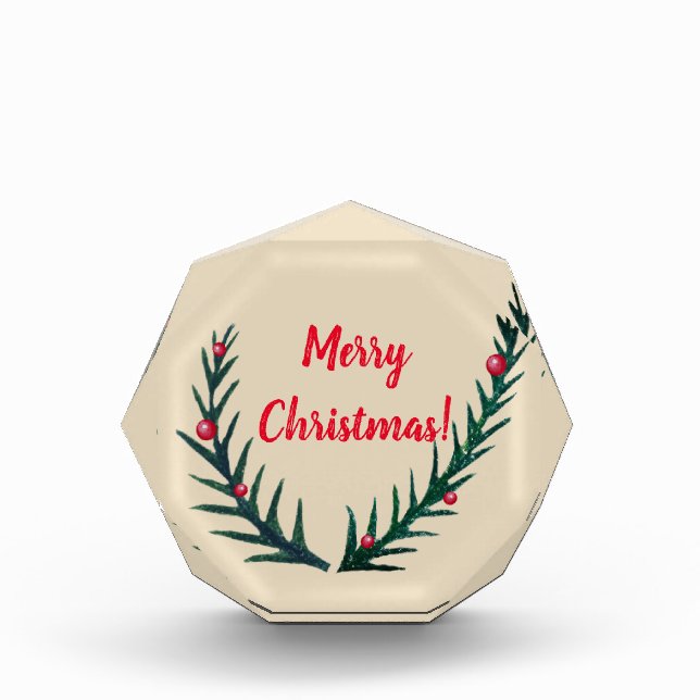 Merry Christmas, Green Twigs Photo Block (Front)