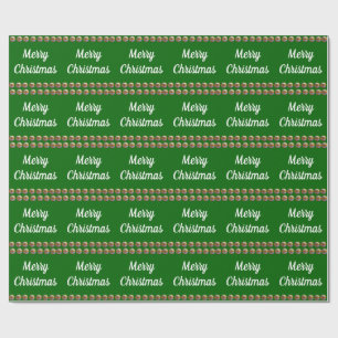 Merry Christmas Green Wrapping Paper