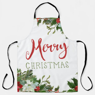 Merry Christmas greenery Apron