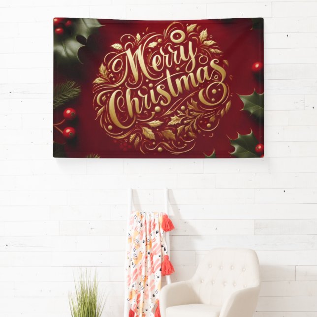 Merry Christmas greenery  Banner (Insitu)