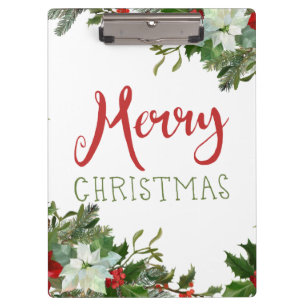 Merry Christmas greenery Clipboard