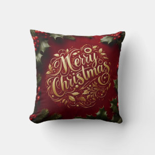 Merry Christmas greenery Cushion