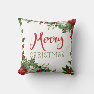 Merry Christmas greenery Cushion