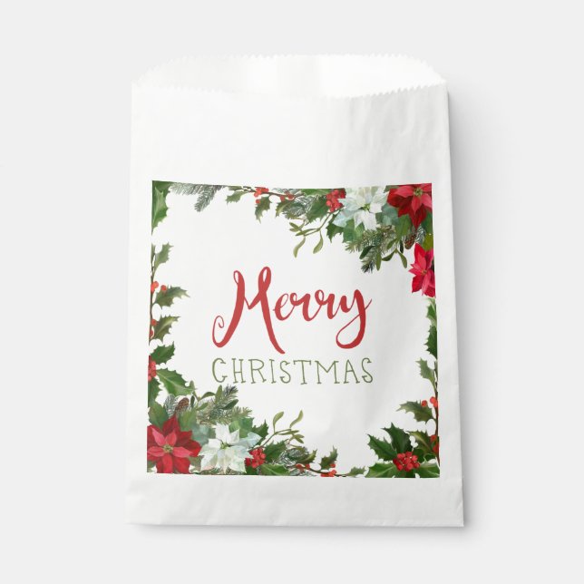 Merry Christmas greenery  Favour Bags (Front)