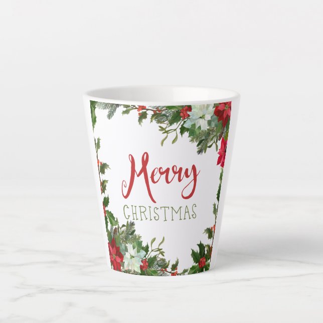 Merry Christmas greenery  Latte Mug (Front)