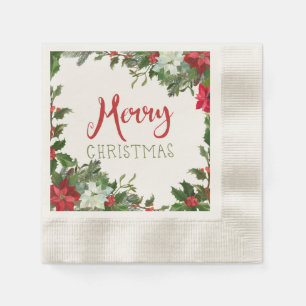 Merry Christmas greenery  Napkin