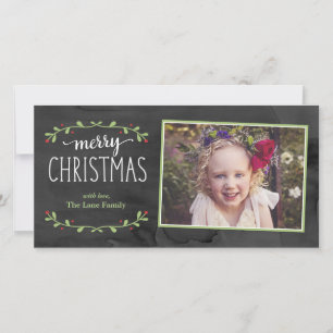 Merry Christmas Greenery Photo Card