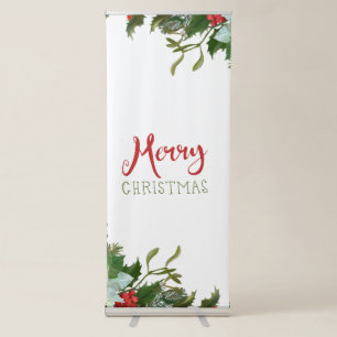 Merry Christmas greenery Retractable Banner