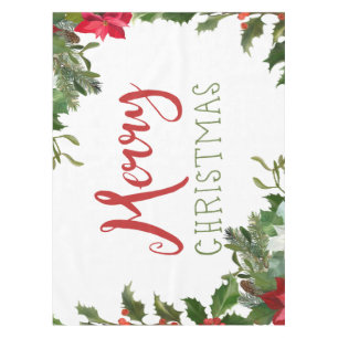 Merry Christmas greenery  Tablecloth