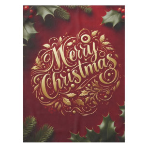 Merry Christmas greenery  Tablecloth