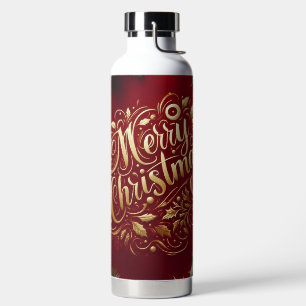 Merry Christmas greenery  Water Bottle