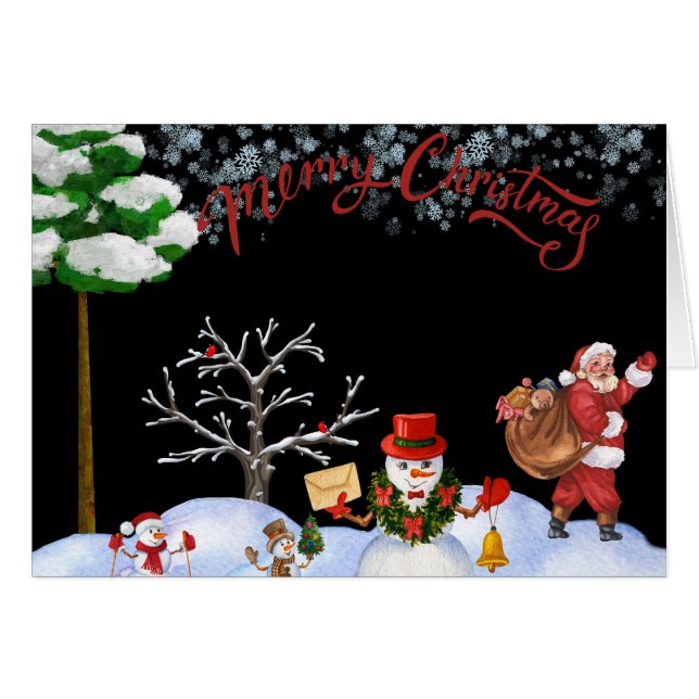 Merry Christmas greeting card (Front Horizontal)