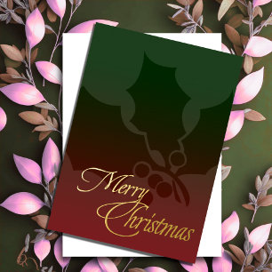 Merry Christmas Greeting Card Any Colour w/ Red