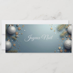 Merry Christmas greeting card blue festive scenery