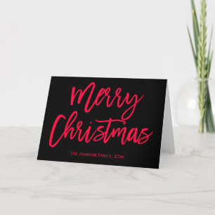 Merry Christmas Greeting Card Bright Red