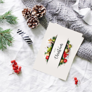 Merry Christmas Greeting Card Clean and Classic 