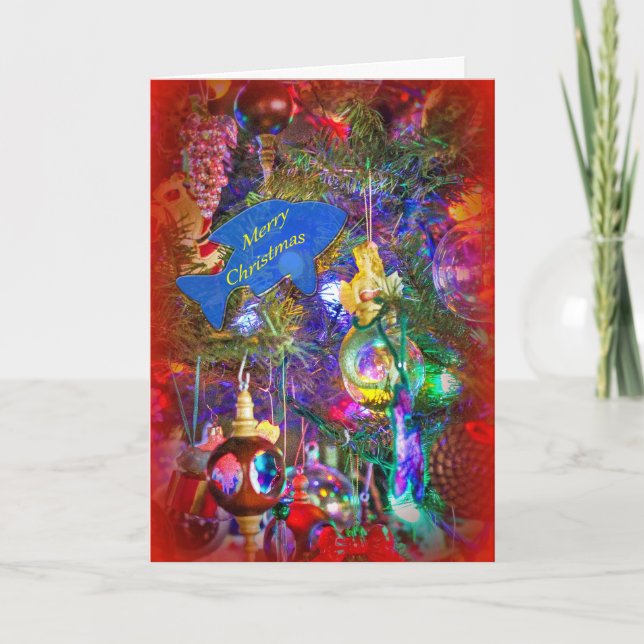 Merry Christmas Greeting Card - Decorated Tree #3 (Front)