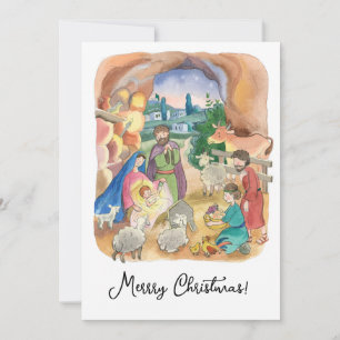 Merry Christmas greeting  card , Little Jesus Chri