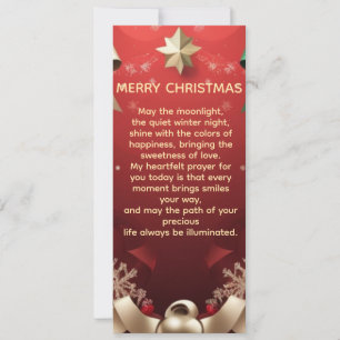 Merry Christmas Greeting Card with Festive Ribbons
