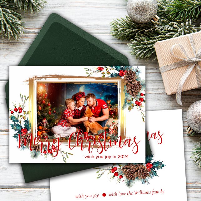 Merry Christmas Greeting Card with Photo (Creator Uploaded)