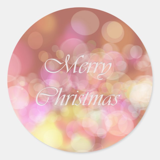 Merry Christmas. Greeting. Classic Round Sticker (Front)