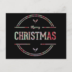 Merry Christmas Greeting Holiday Postcard