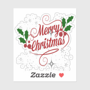 Merry Christmas greeting in festive holiday colour