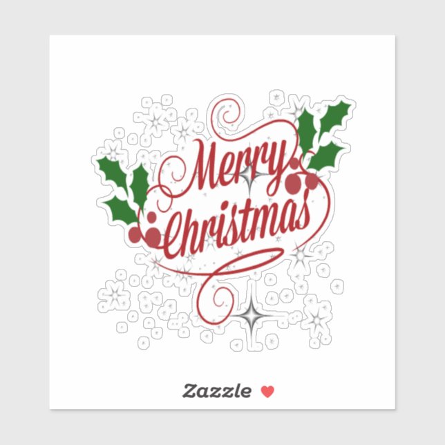 Merry Christmas greeting in festive holiday colour (Sheet)