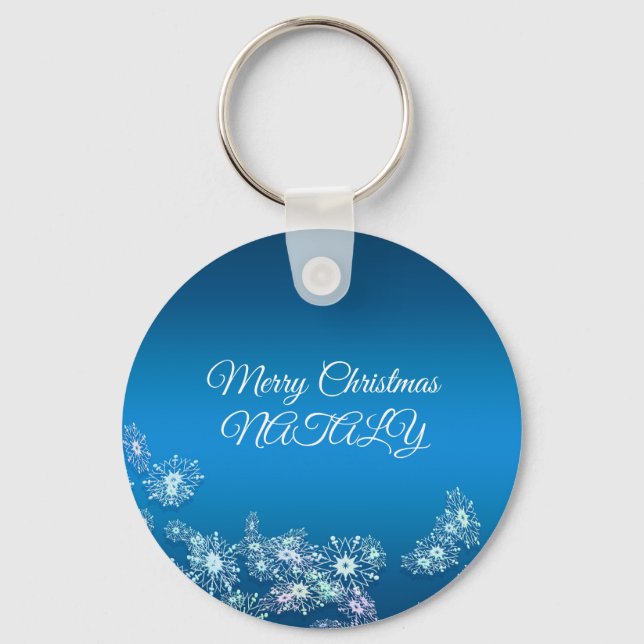 Merry Christmas. Greeting. Key Ring (Front)