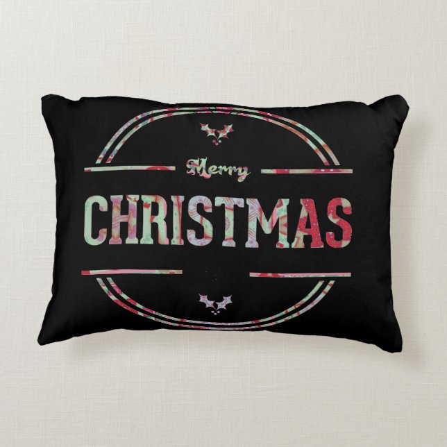 Merry Christmas Greeting Pillow (Back)
