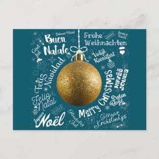 Merry Christmas greetings card from world in diffe