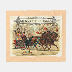 Merry Christmas Greetings Fleece Blanket