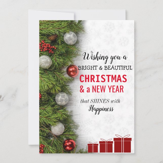Merry christmas greetings holiday card (Front)