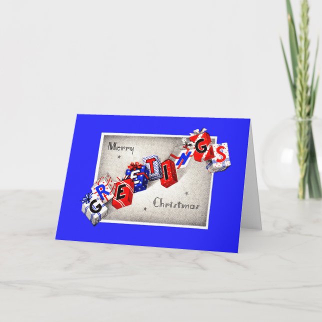 Merry Christmas Greetings Holiday Card (Front)