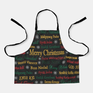 Merry Christmas Greetings in Different Language    Apron