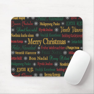 Merry Christmas Greetings in Different Language    Mouse Mat