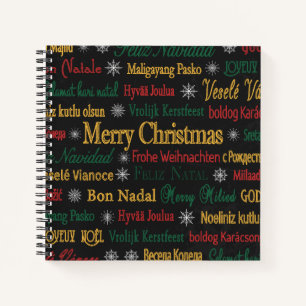 Merry Christmas Greetings in Different Language    Notebook
