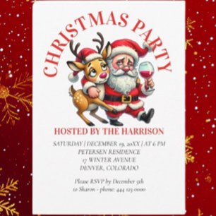 Merry Christmas Greetings Santa Invitation