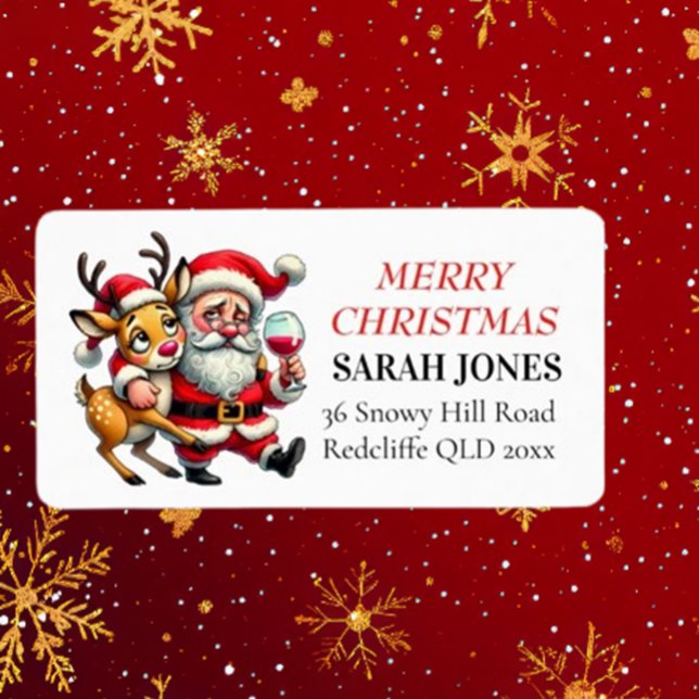 Merry Christmas Greetings Santa Label (Spread holiday cheer with Brett Designs' Merry Christmas Greetings Santa Label! )