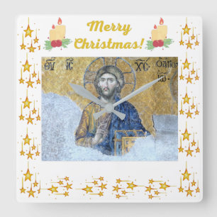 “Merry-Christmas” Grey Handel Acrylic Wall Clock