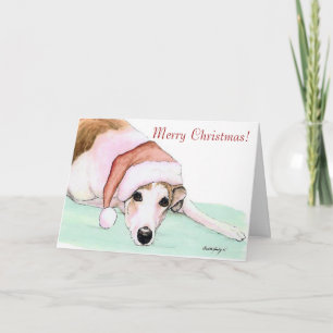 Merry Christmas! Greyhound Art Christmas Card