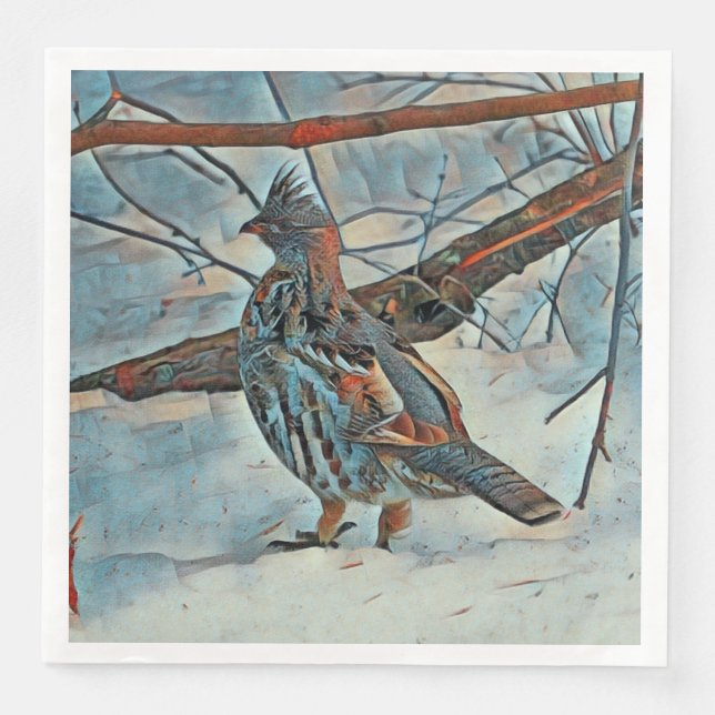 Merry Christmas Grouse Napkin (Front)