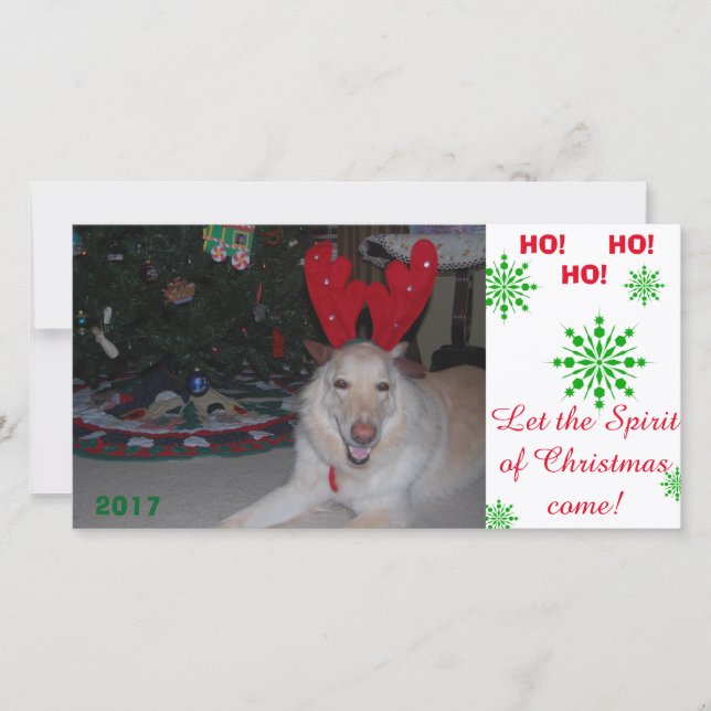 Merry Christmas GSD German Shepherd card funny (Front)